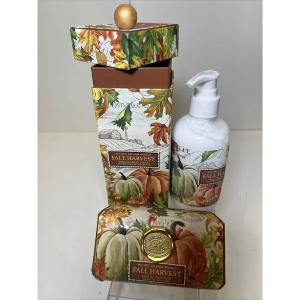 Michel Design Works Fall Harvest Hand and Body Lotion 8oz - Shea Butter Soap Set